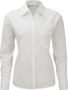Russell Collection RU934F - Ladies' Long Sleeve Polycotton Easy Care Poplin Shirt White