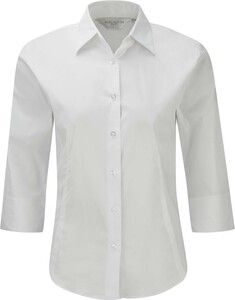 Russell Collection RU946F - Ladies' 3/4 Sleeve Fitted Shirt White