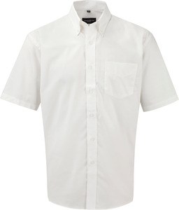 Russell Collection RU933M - Men's Short Sleeve Easy Care Oxford Shirt White