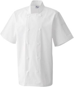Premier PR656 - Short Sleeve Chef's Jacket White