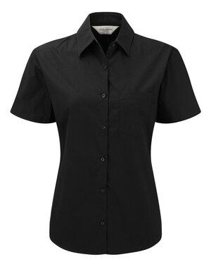 Russell Collection J937F - Womens short sleeve pure cotton easycare poplin shirt