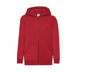 Fruit of the Loom 62-035-0 - Kids Hooded Zip Sweat Red