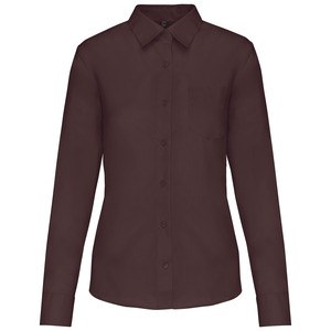 Kariban K549 - JESSICA - LADIES' LONG SLEEVE EASY CARE POLYCOTTON POPLIN SHIRT Brown