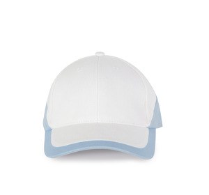 K-up KP045 - RACING - BI-COLOUR 6 PANEL CAP White / Sky Blue