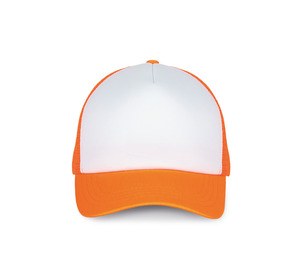 K-up KP111 - TRUCKER MESH CAP - 5 PANELS White / Fluorescent Orange
