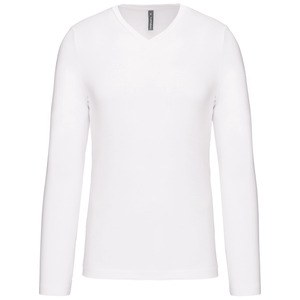 Kariban K358 - MEN'S LONG SLEEVE V-NECK T-SHIRT White