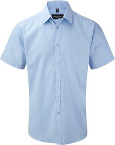 Russell Collection RU963M - Mens Short Sleeve Herringbone Shirt