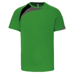 ProAct PA436 - SHORT SLEEVE SPORTS T-SHIRT Green / Black / Storm Grey