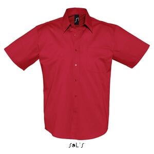 SOL'S 16080 - Brooklyn Short Sleeve Cotton Twill Men's Shirt Red