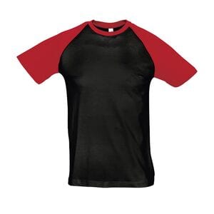 SOL'S 11190 - Funky Men's Two Colour Raglan Sleeve T Shirt Black /Red