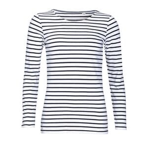 SOLS 01403 - MARINE WOMEN Long Sleeve Striped T Shirt