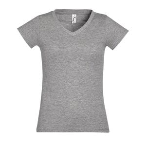 SOL'S 11388 - MOON Women's V Neck T Shirt Heather Gray