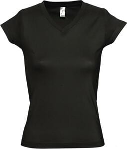 SOL'S 11388 - MOON Women's V Neck T Shirt Deep Black