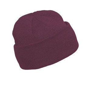 K-up KP031 - KNITTED TURNUP BEANIE Burgundy