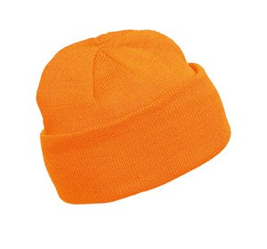 K-up KP031 - KNITTED TURNUP BEANIE Fluorescent Orange