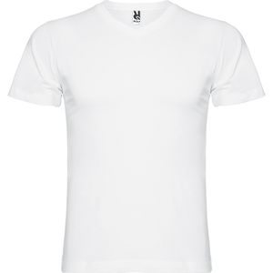 Roly CA6503 - SAMOYEDO Tubular short-sleeve t-shirt with 2-layer v-neck White