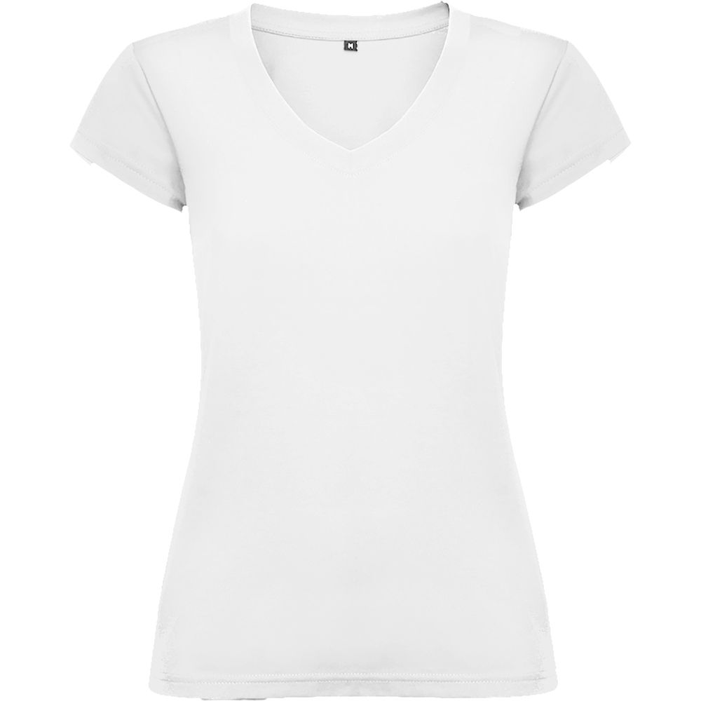 Roly CA6646 - VICTORIA V-neck short-sleeve t-shirt for women with 1x1 ribbed finishes