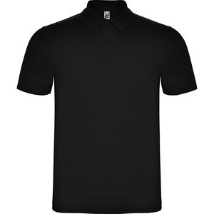 Roly PO6632 - AUSTRAL Short-sleeve polo shirt wih 3-button placket and 1x1 ribbed collar Black