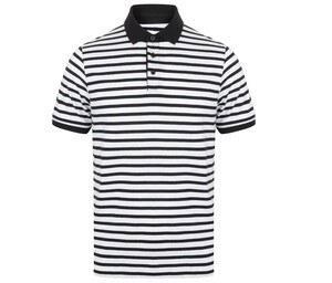 Front Row FR230 - Striped Jersey Polo Shirt White/Navy