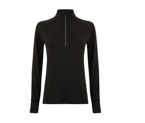 Tombo TL563 - Ladies' long sleeved 1/4 zip top Black