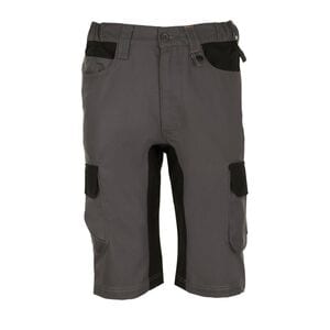 SOL'S 01562 - IMPULSE PRO Men's Two Colour Workwear Bermuda Shorts Dark Grey / Black