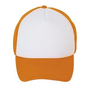 SOL'S 01668 - Bubble Five Panel Mesh Cap White/ Neon Orange