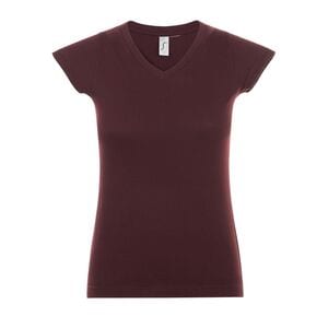 SOL'S 11388 - MOON Women's V Neck T Shirt Oxblood