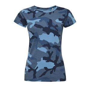 SOL'S 01187 - Camo Women Round Collar T Shirt Blue Camo