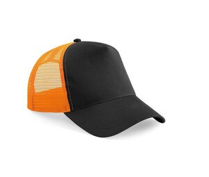 Beechfield BF640 - Half Mesh Trucker Black / Orange