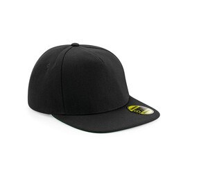 Beechfield BF660 - Snapback Flat Visor Cap Black / Black