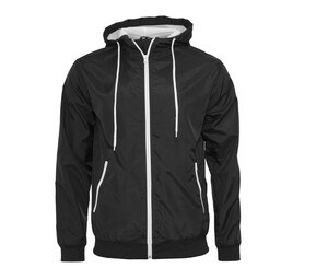 Build Your Brand BY016 - Windbreaker Black / White