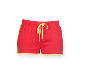 SF Women SK069 - Women's retro shorts Red / Yellow