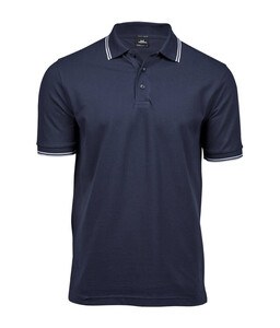 Tee Jays TJ1407 - Mens Luxury stripe stretch polo Navy / White