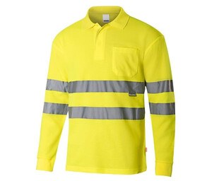 VELILLA V30514 - HIGH-VISIBILITY LONG-SLEEVED POLO SHIRT Fluo Yellow