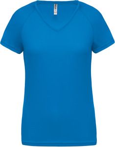 Proact PA477 - Ladies’ V-neck short-sleeved sports T-shirt Aqua Blue