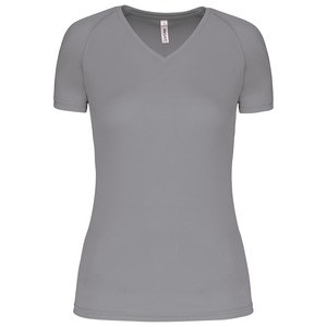 Proact PA477 - Ladies’ V-neck short-sleeved sports T-shirt Fine Grey