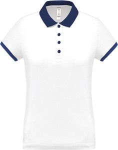 Proact PA490 - Ladies’ performance piqué polo shirt White / Sporty Navy