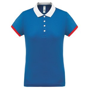 Proact PA490 - Ladies’ performance piqué polo shirt Sporty Royal Blue / White / Red