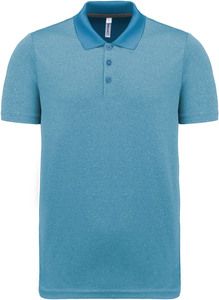 Proact PA496 - Adult short-sleeved marl polo shirt Steel Blue Heather