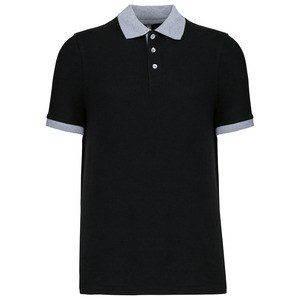 Kariban K258 - Men's two-tone piqué polo shirt Black / Oxford grey