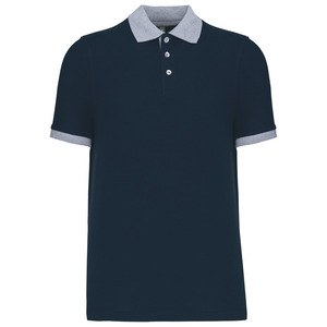 Kariban K258 - Men's two-tone piqué polo shirt Navy / Oxford Grey