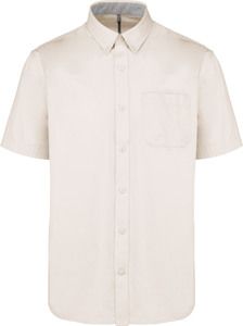 Kariban K587 - Men's Ariana III short-sleeved cotton shirt Angora (Natural)