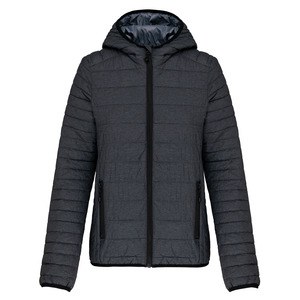 Kariban K6111 - Ladies' lightweight hooded down jacket Marl Dark Grey