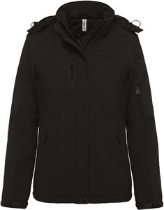 Kariban K651 - Women's lined hooded softshell parka Black