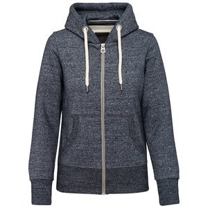 Kariban KV2307 - Women's vintage zipped hooded sweatshirt Night Blue Heather