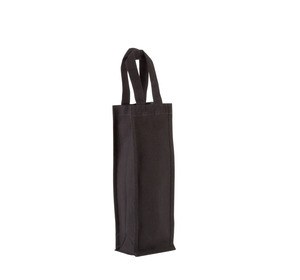 Kimood KI0269 - Cotton canvas bottle holder bag Black