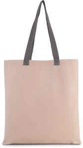 Kimood KI0277 - Flat canvas shopping bag with contrasting handles