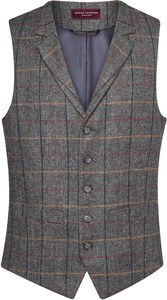 Brook Taverner BT1463 - Memphis men's vest Grey Brown Check