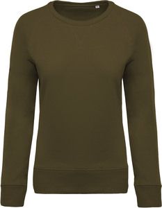 Kariban K481 - Women's organic round neck sweatshirt with raglan sleeves Mossy Green