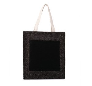 Kimood KI0221 - JUTE SHOPPER Black / Silver